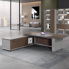 Liyu Cheap executive manager CEO office furniture white modern L shape glass office desk table de bureau