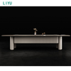 Liyu Furniture Table De Bureau Customized Length Width Multi Person Practical Minimalist White Conference Table
