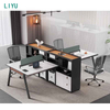 Liyu L Shape Table Multiplayer Modular Modern Work Station Desk Office Furniture Partition