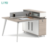 Liyu Factory Furniture Wholesale Simple 4 Seater Modular Privacy Cubical Office Workstation Partition