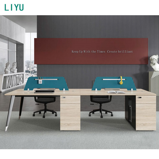 Liyu Commercial System Computer Desk Work Station Furniture Wooden Table Office Furniture
