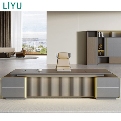Liyu Furniture Modern L-Shape Executive Boss Office Desk on Sale Executive Modern Desk