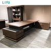 Liyu Furniture Durable L-Shaped Home Office Desk Iron Workstation with Storage Drawers And Wood Panel Style