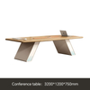 Liyu Modern Style Wooden Office Furniture Meeting Desk and Conference Table with 8 Chairs Panel Wood Style