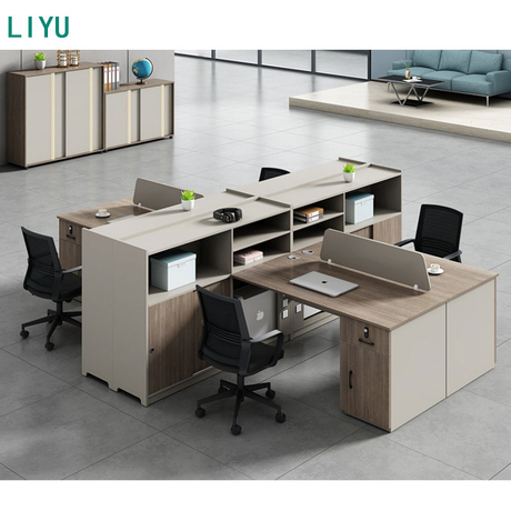 Liyu Wholesale Modular Furniture I -Shaped Desk Modern Manufacturer Cubicle China Open Work Space Workstation Office Partition