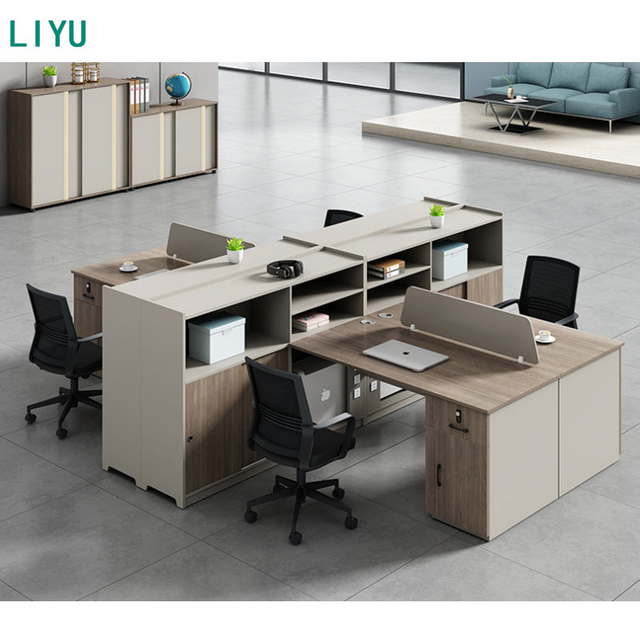 Liyu Wholesale Modular Furniture I -Shaped Desk Modern Manufacturer Cubicle China Open Work Space Workstation Office Partition