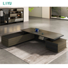 Liyu China Supplier Manager CEO Director Boss Office Desk Executive Modern White Office Furniture Office Table And Chair Set