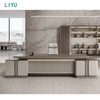 Liyu Office Furniture Mini Modern Executive Table L Shape Melamine Ergonomic Beautiful Manager Front Desk