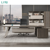 Liyu Executive L Shape with Atmosphere Light Strip Furniture Modern Manager table Ceo Office Desk Boss Office Desks futuristic