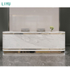 Liyu Luxury Round Curved Customer Service Table Reception Salon SPA Beauty Area Money Counter Front Reception Desk Office Furniture