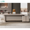 Liyu Cheap L Shape Escritorio De Oficina Ejecutiva Wooden Office Computer Desk Trading Chairman Commercial Manager Desk