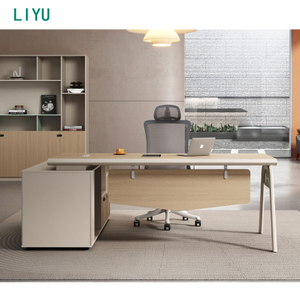 Liyu Furniture Wholesale Table Office Manager Executive Black L Shaped Office Desk Corner Office Desk Modern