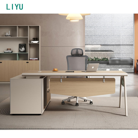 Liyu Furniture Wholesale Table Office Manager Executive Black L Shaped Office Desk Corner Office Desk Modern