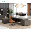 Liyu Modern Office Furniture Large L-Shaped Boss Desk Executive CEO Wooden Table Convertible & Extendable Features