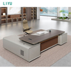 Liyu Modern Minimalist Boss Desk Chair Combination High-End Office Furniture With Extendable Feature Wood Panel Table Hot Sale