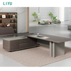 Liyu Boss President High-End Modern Simple Desk Chair Combination Furniture Atmospheric Panel President Office Table Wooden