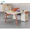 Liyu Wood 4 Person Office Furniture Commercial Furniture Modular Office Desk Partition Office Staff Table Cubicle Workstation