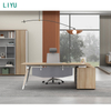 Liyu Luxury Melamine L Shape Desk And Chair File Cabinet Boss Executive Manager CEO Office Desk Boss Office Table