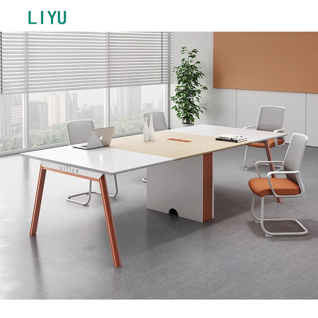 Liyu Modern Large Modular Conference Table for Home School Office Meeting Room Fashionable Wooden Material for 4 8 10 12 People