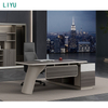 Liyu Modern Luxury Executive Desk L-Shaped Boss Manager Furniture Home Fashion Wood MDF Extendable Table for CEO Office