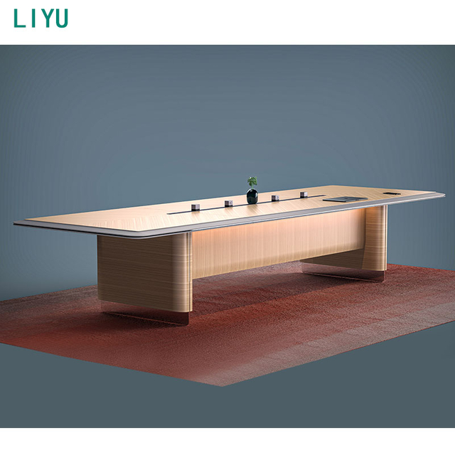 LIyu New Model Design Commercial Furniture Luxury Office Room Meeting Table Luxury Wooden Conference Table