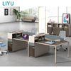 Liyu Simple Modern Office Desk 6 Workstations Reception Adjustable L Shape Booth for 4 Table Employee Office Partition