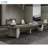 Liyu Furniture Table De Bureau Customizable Capacity Traditional Large Wood Grain Panel Office Conference Table