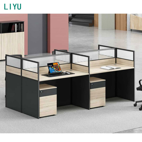 Liyu Cubicles Commercial System Computer Desk Work Station Furniture Wooden Table Office Partition