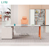 Liyu Simple Computer Table Office Furniture L Shaped Mdf Melamine Wooden Manager Executive Desks Office Table