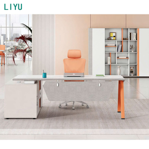Liyu Simple Computer Table Office Furniture L Shaped Mdf Melamine Wooden Manager Executive Desks Office Table
