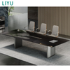 Liyu Modern Square Steel Wood Conference Table Extendable Office Furniture for School Or Office