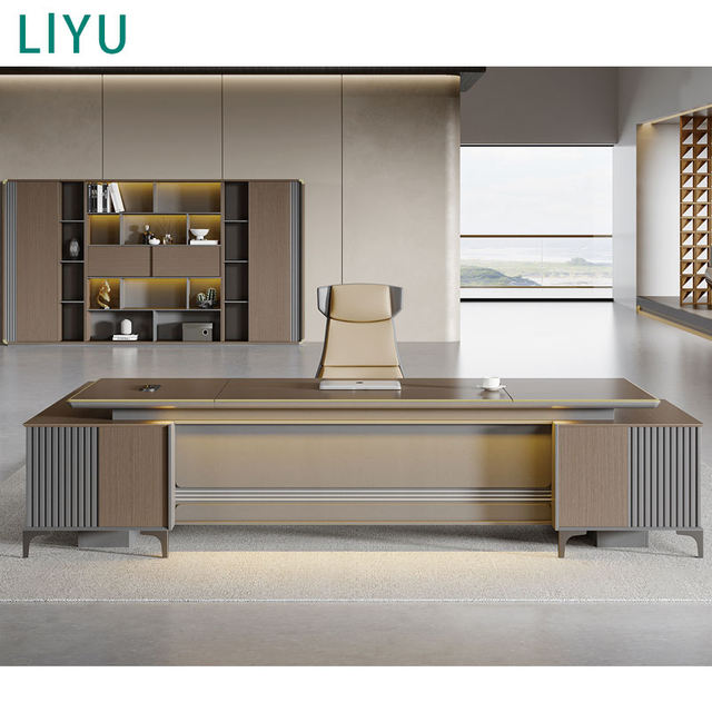 Liyu China Factory Custom Made Executive Melamine Office Desk High Quality Furniture for Professionals