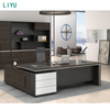 Liyu OEM CEO Office Furniture Desk Workstation Modern Manager Boss L Shape Table Luxury Executive Office Desk with Chair