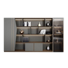 Modern Office File Cabinet with Tempered Glass and LED Light Strip