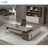 Liyu Executive L Shape with Atmosphere Light Strip Furniture Modern Manager table Ceo Office Desk Boss Office Desks futuristic