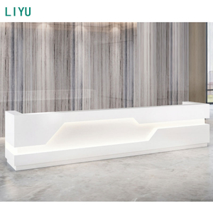 Liyu High End Modern Luxurious Office Building Furniture Large Front Desk Salon SPA Beauty Lobby Welcome Reception Desk