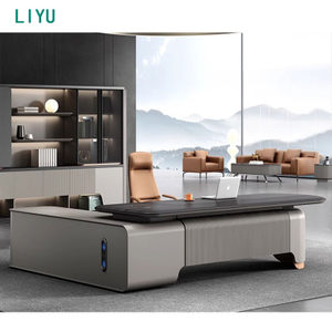 Liyu Contemporary Luxurious Executive Office Desk for Boss President Modern Wooden MDF Material Modular Design Office Building
