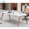 Liyu Modern Office Furniture Extendable Melamine Meeting Table for 10 Persons for Home Office Hospital Supermarket Use