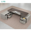 Liyu Modern Minimalist Boss Desk Chair Combination High-End Office Furniture With Extendable Feature Wood Panel Table Hot Sale