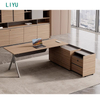Liyu Furniture Modern Luxury Executive Modular Durable MDF L-Shaped Table Chair Set Easy Assembly for Home Commercial Office