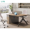 Liyu Wholesale Modern Office Furniture Industrial Simple 2/4 Seat Modular Workstation with Table Screen Computer Desk