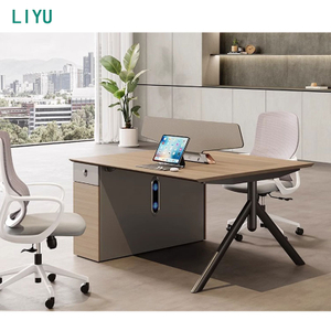 Liyu Wholesale Modern Office Furniture Industrial Simple 2/4 Seat Modular Workstation with Table Screen Computer Desk