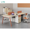 Liyu Wood 4 Person Office Furniture Commercial Furniture Modular Office Desk Partition Office Staff Table Cubicle Workstation