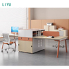 Liyu Modular Office Furniture Cubical Workstation Desk for 2 4 6 Persons for Hotel Workshop Use Made Table partition From MDF
