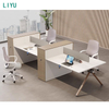 Liyu Customized Office Partition Workstation L Shape Office Cubicle Modern Modular 3 4 5 Person Office Workstation Table