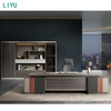 Liyu Luxurious L-Shaped Executive Desk Thickened Tabletop Drawer Storage Wire Routing Box Combination Lock Front Office Table