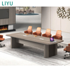 Liyu 2025 Hot Selling Elegant and Spacious Rectangular Strip Design Modern Training Conference Table Set With Office Desk Chairs