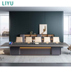 Liyu Modern Wood Large Conference Long Table Meeting Conference Desk 12 People Meeting Table