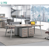 Liyu Modern Classic Design Two-Seater Modular Office Workstation Wooden Material Cubicle Desk Furniture Partition for School Use