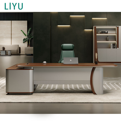 Liyu Modern Office Desk Workstation Wood Fancy Advanced Office Desk Table